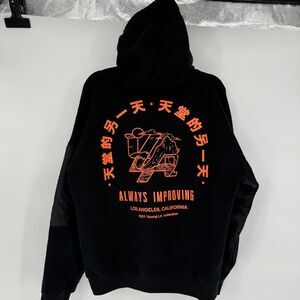 YoungLA Black Hoodie with Orange Graphic